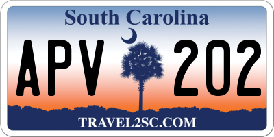 SC license plate APV202