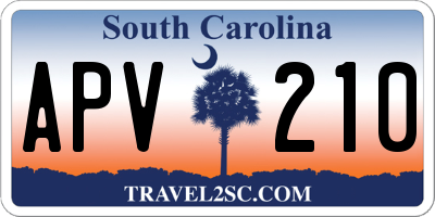 SC license plate APV210