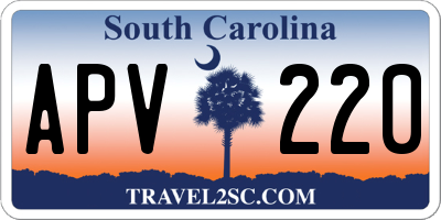 SC license plate APV220