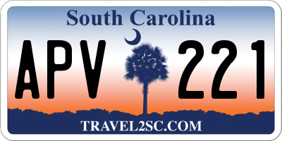 SC license plate APV221