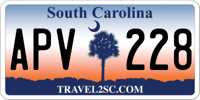 SC license plate APV228