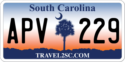 SC license plate APV229