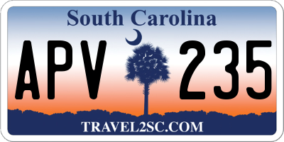 SC license plate APV235