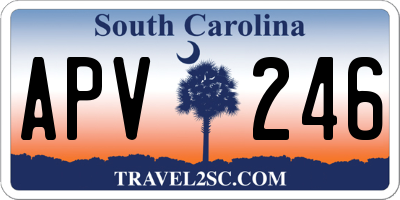 SC license plate APV246