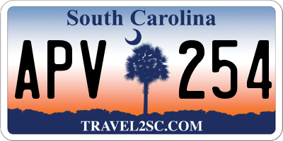 SC license plate APV254