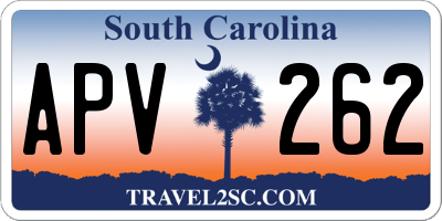 SC license plate APV262