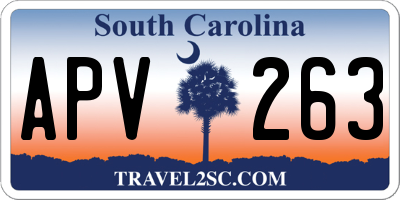SC license plate APV263