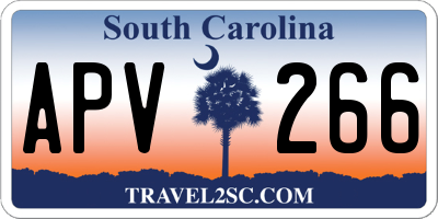 SC license plate APV266