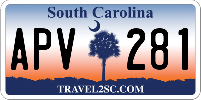 SC license plate APV281
