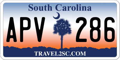 SC license plate APV286