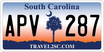 SC license plate APV287