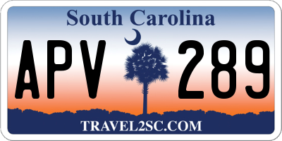 SC license plate APV289