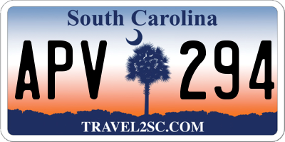 SC license plate APV294