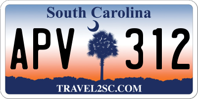 SC license plate APV312
