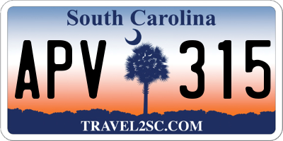 SC license plate APV315