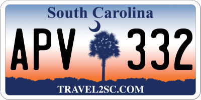 SC license plate APV332