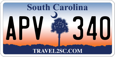 SC license plate APV340