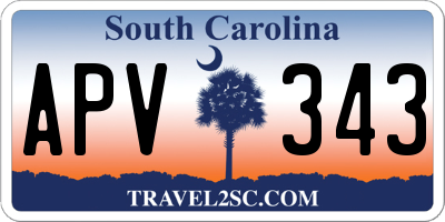 SC license plate APV343