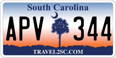 SC license plate APV344