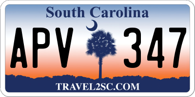 SC license plate APV347