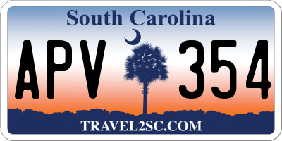 SC license plate APV354
