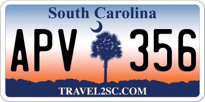 SC license plate APV356