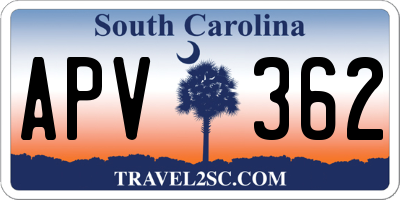 SC license plate APV362