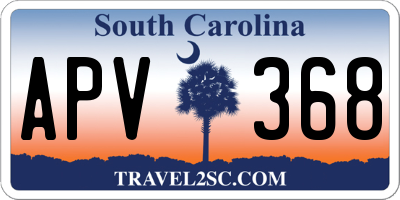 SC license plate APV368