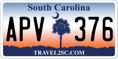 SC license plate APV376