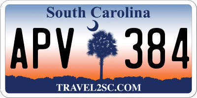 SC license plate APV384