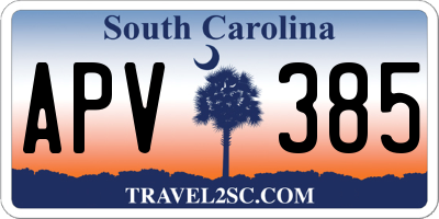 SC license plate APV385