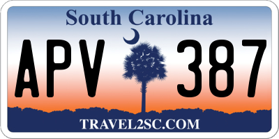 SC license plate APV387