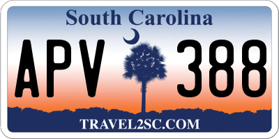 SC license plate APV388