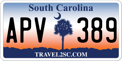 SC license plate APV389