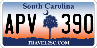 SC license plate APV390