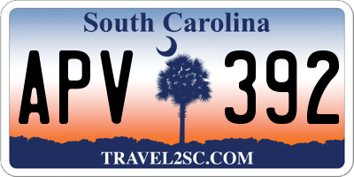 SC license plate APV392