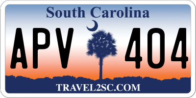 SC license plate APV404