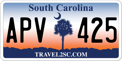 SC license plate APV425