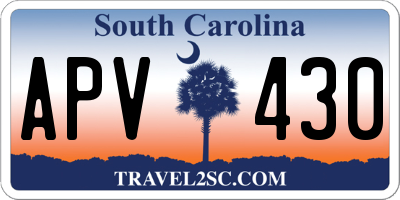 SC license plate APV430