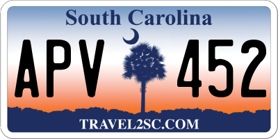 SC license plate APV452