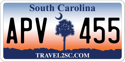 SC license plate APV455