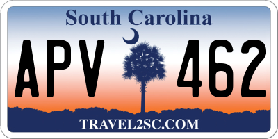 SC license plate APV462