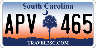 SC license plate APV465