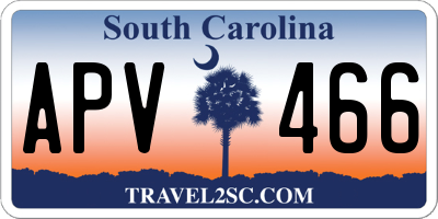 SC license plate APV466
