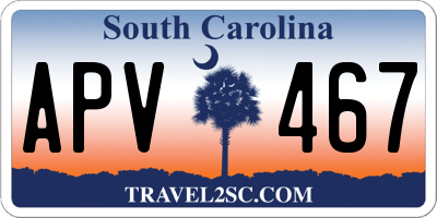SC license plate APV467