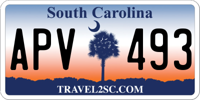SC license plate APV493