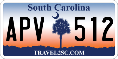 SC license plate APV512