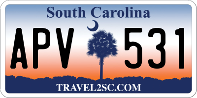 SC license plate APV531