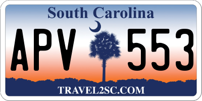 SC license plate APV553