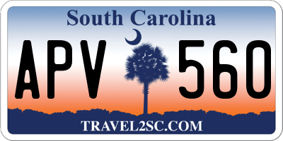 SC license plate APV560